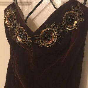 Burgundy Velvet Mini Dress